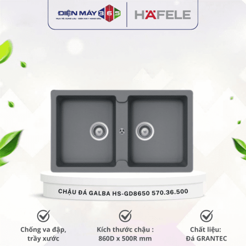 Chậu đá Hafele GALBA HS-GD8650 570.36.500