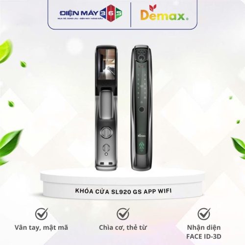 Khóa cửa điện tử nhận diện khuôn mặt Face ID - 3D Demax SL920 GS App Wifi