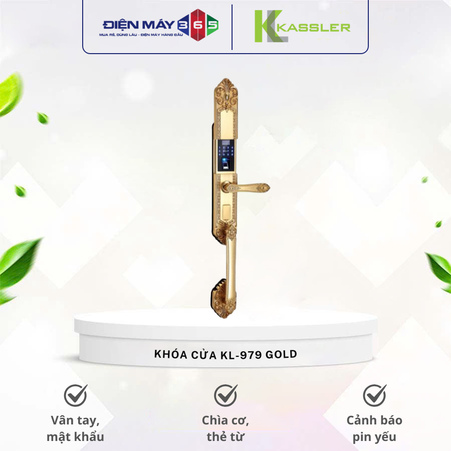 Khóa cửa vân tay đại sảnh Kassler KL-979 Gold 3 Khóa cửa vân tay đại sảnh Kassler KL-979 Gold