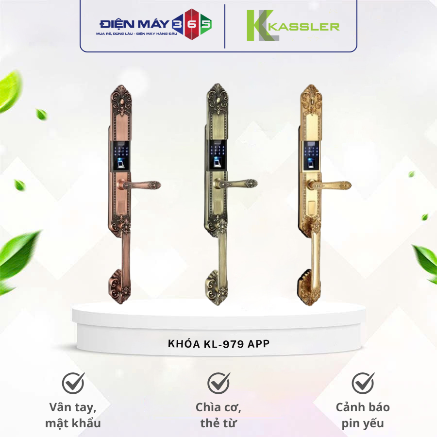 Khóa vân tay tân cổ Kassler KL-979-APP 3 Khóa vân tay tân cổ Kassler KL-979-APP