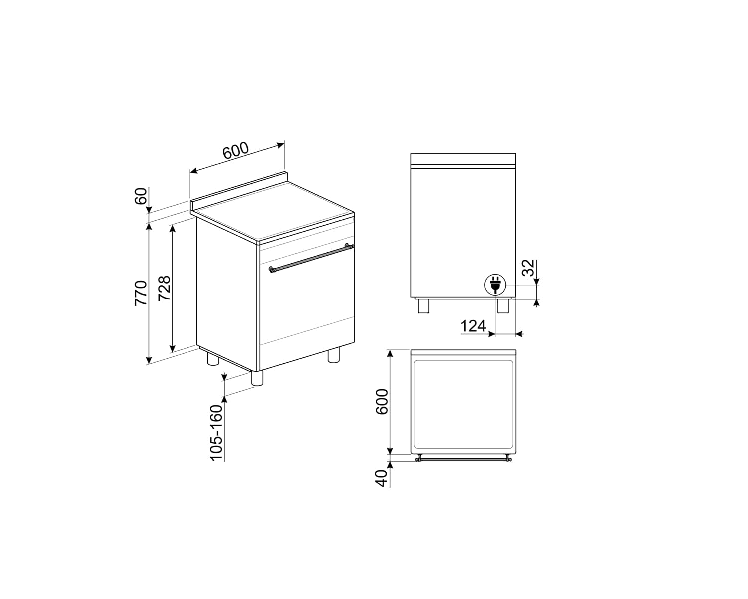 Bếp điện liền lò Hafele Smeg CO68CMA8 536.64.794 5 Bếp điện liền lò Hafele Smeg CO68CMA8 536.64.794 - Ảnh 3