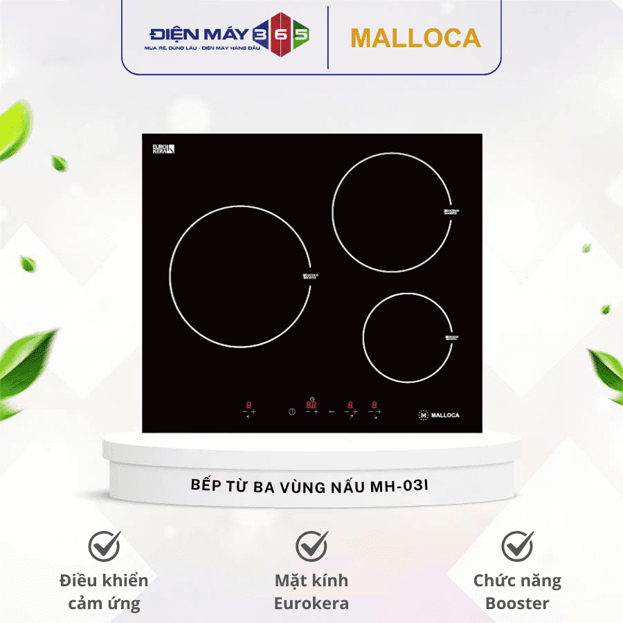 Bếp từ ba vùng nấu Malloca MH-03I 3 Bếp từ ba vùng nấu Malloca MH-03I