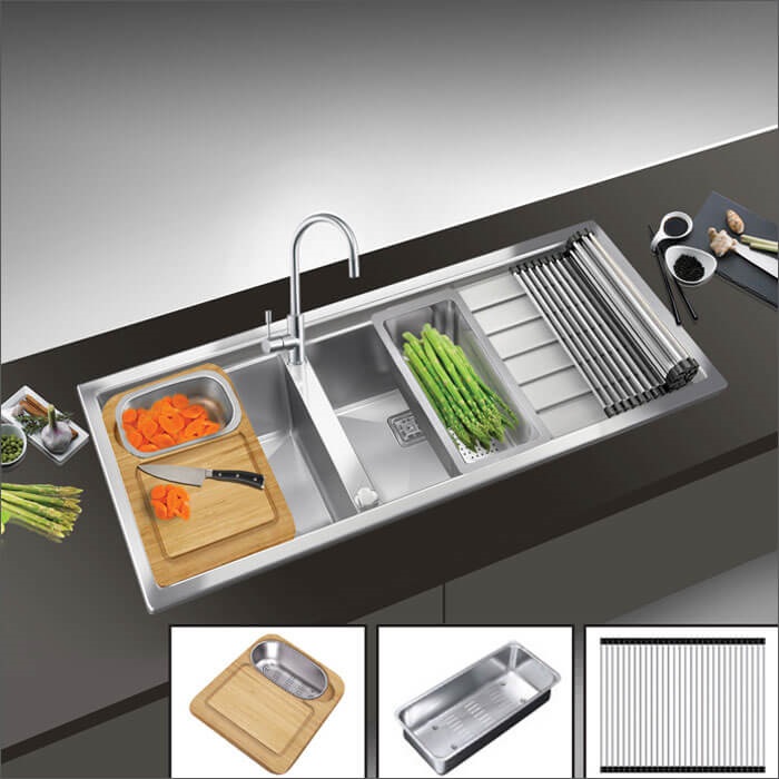 Chậu rửa bát đôi Dudoff SPOT MA5L (Rổ +khay cuộn) 5 Chậu rửa bát đôi Dudoff SPOT MA5L (Rổ +khay cuộn) - Ảnh 3