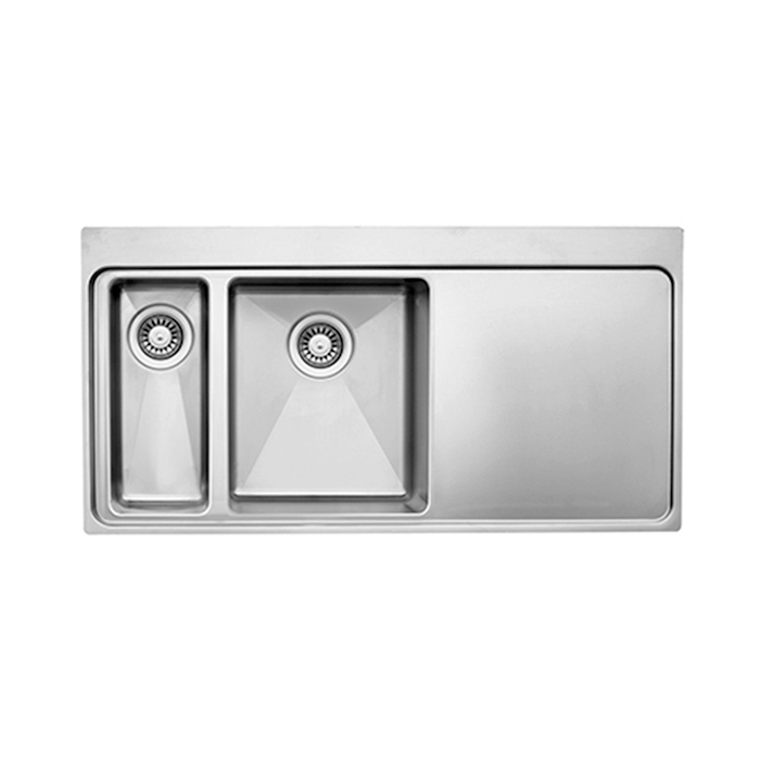 Chậu rửa bát đôi Dudoff SPOT MM2L (Thớt gỗ+rổ inox) 2 Chậu rửa bát đôi Dudoff SPOT MM2L (Thớt gỗ+rổ inox)