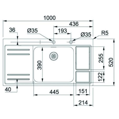 Chậu rửa Franke loại đơn LAX 211-W-45 127.0299.850 7 franke lax 211 w 45 1