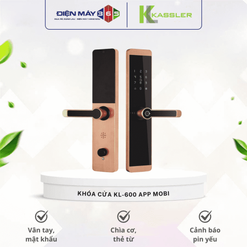 Khóa cửa vân tay Kassler KL-600 MÀU ĐỒNG
