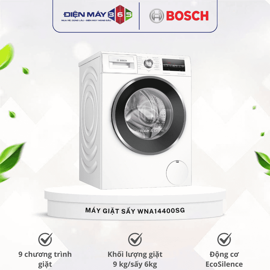 Máy Giặt Sấy Bosch Giặt 9 Kg - Sấy 6 Kg WNA14400SG 3 Máy Giặt Sấy Bosch Giặt 9 Kg - Sấy 6 Kg WNA14400SG