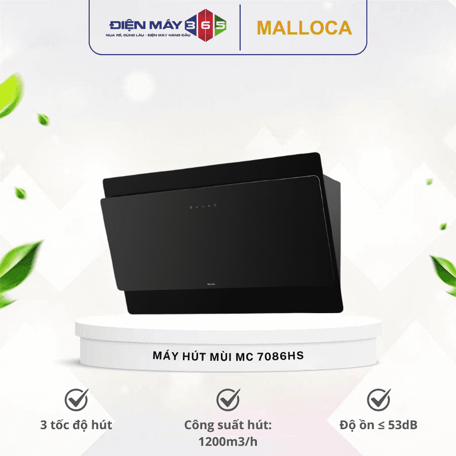 Máy hút khói khử mùi áp tường dạng nghiêng MALLOCA MC 7086HS 3 Máy hút khói khử mùi áp tường dạng nghiêng MALLOCA MC 7086HS