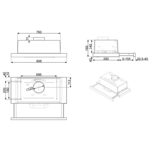 Máy hút mùi âm tủ Hafele Smeg KSET92E 536.84.872 9 may hut mui am tu hafele smeg kset92e 536.84.872 3