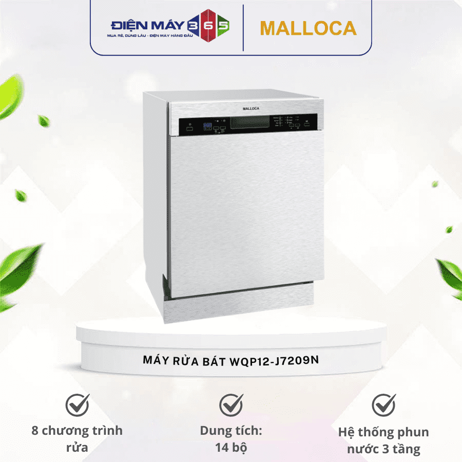 Máy rửa bát Malloca WQP12-J7209N 3 Máy rửa bát Malloca WQP12-J7209N
