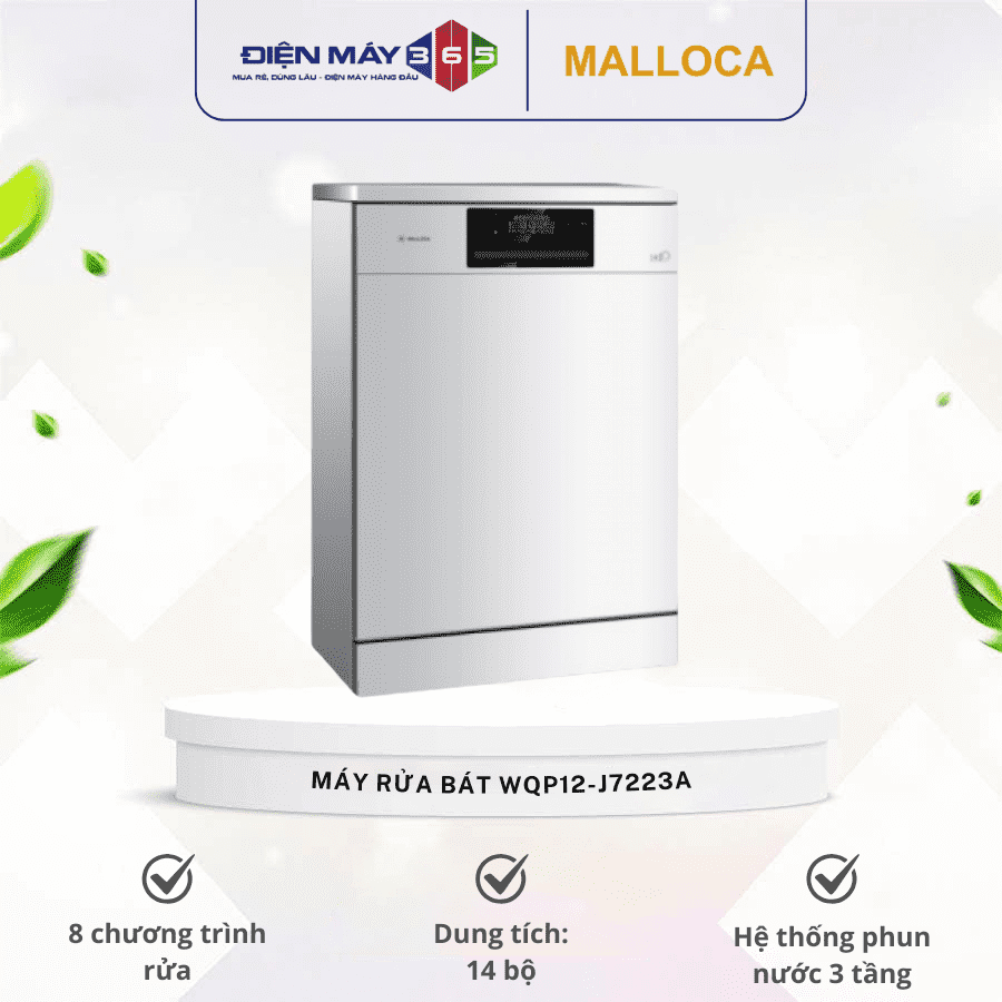 Máy rửa bát Malloca WQP12-J7223A 3 Máy rửa bát Malloca WQP12-J7223A