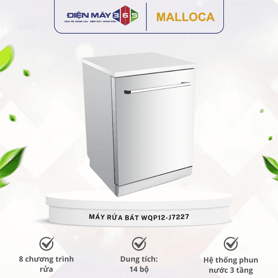 Máy rửa bát Malloca WQP12-J7227 3 Máy rửa bát Malloca WQP12-J7227