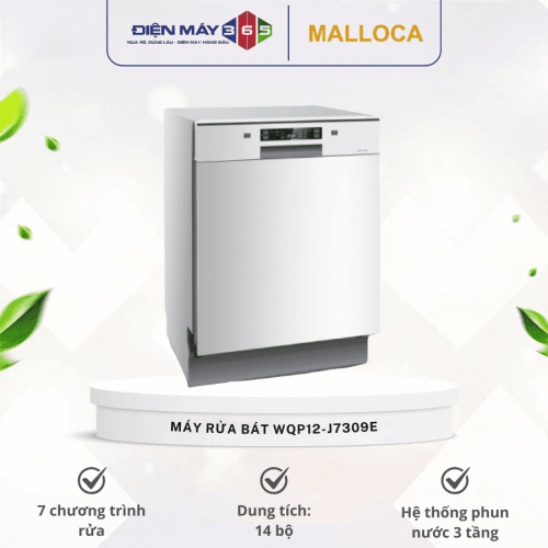 Máy rửa bát Malloca WQP12-J7309E