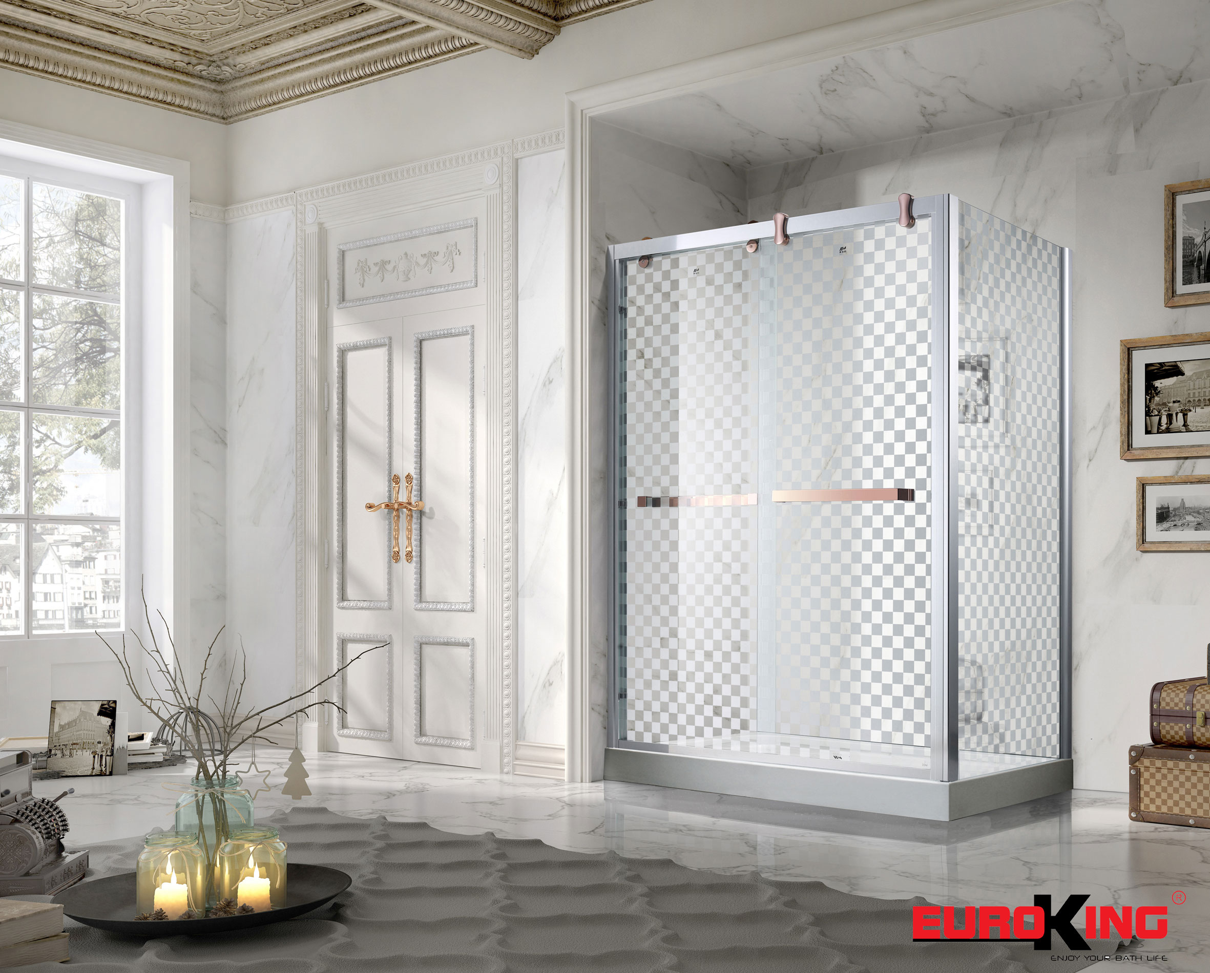 Bồn tắm đứng vách kính Euroking EU-4513 3 Bồn tắm đứng vách kính Euroking EU-4513