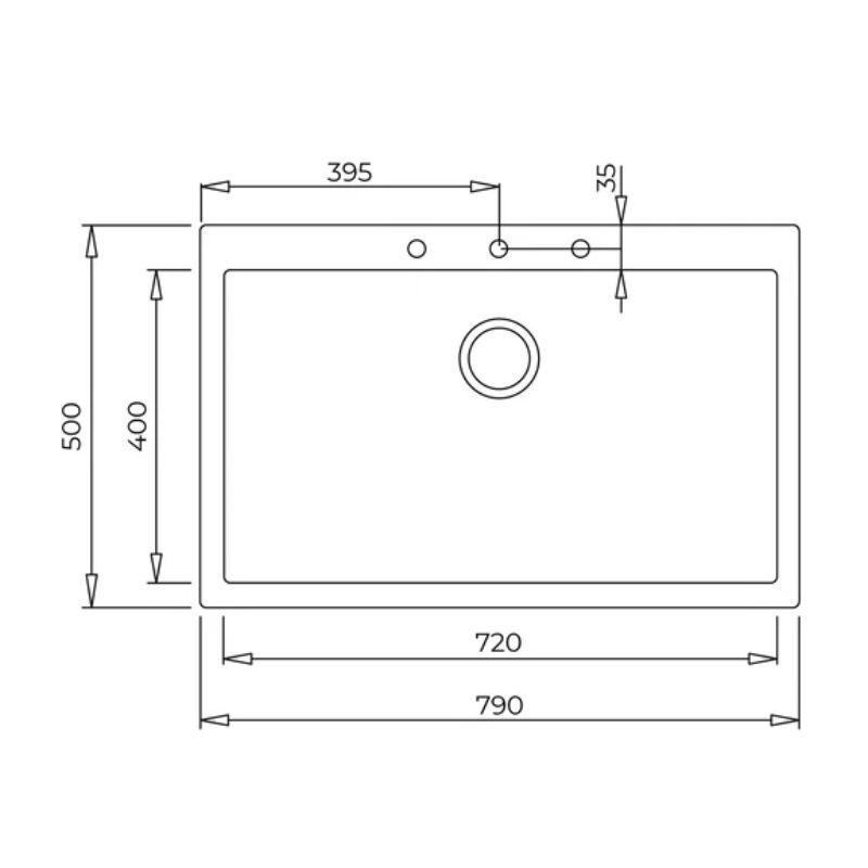 Chậu đá Teka FORSQUARE 72.40 TG 115230001 5 Kích thước chậu đá Teka FORSQUARE 72.40 TG 115230001