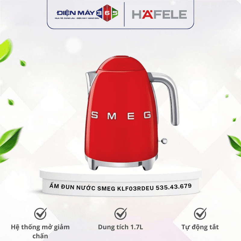 Ấm đun nước Hafele Smeg KLF03RDEU 535.43.679 màu đỏ 3 Ấm đun nước Hafele Smeg KLF03RDEU 535.43.679 màu đỏ