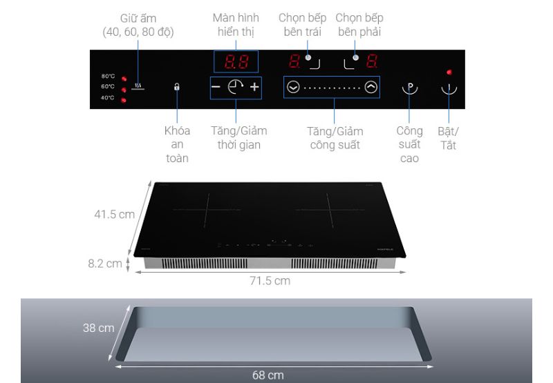 Bếp điện từ đôi Hafele HC-I2712A 536.61.716 5 Bếp điện từ đôi Hafele HC-I2712A 536.61.716 - Ảnh 3