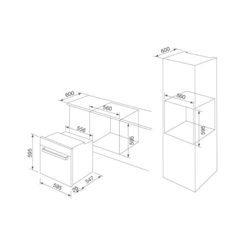 Lò nướng âm tủ Malloca MOV-726 MC 10 Kích thước lò nướng âm tủ Malloca MOV-726 MC