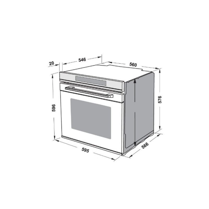 Lò nướng âm tủ 72 lít Hafele HO-8T72A 538.01.421 4 Kích thước lò nướng âm tủ 72 lít Hafele HO-8T72A 538.01.421