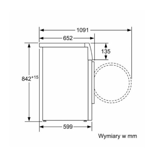 Máy sấy Bosch WTW85562PL 7 Kích thước của Máy sấy Bosch WTW85562PL