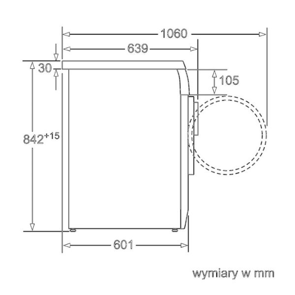 Máy sấy quần áo Bosch WTB86201PL 4 Kích thước của Máy sấy quần áo Bosch WTB86201PL