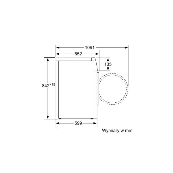 Máy sấy quần áo Bosch WTW85561PL 4 Kích thước của Máy sấy quần áo Bosch WTW85561PL