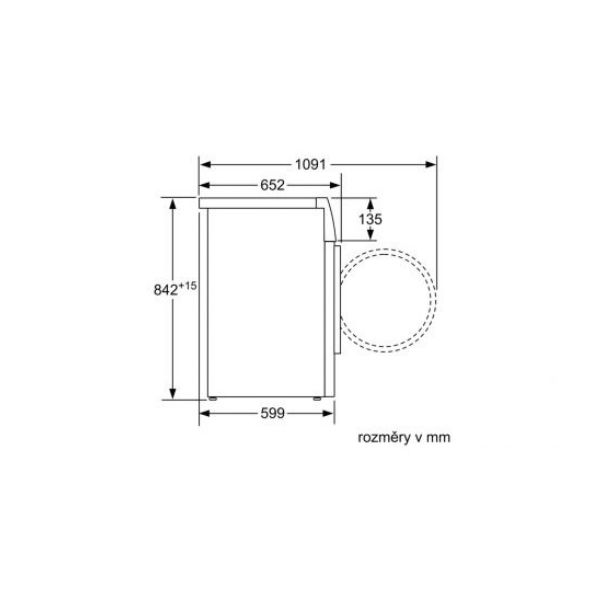 Máy sấy quần áo Bosch WTW85550BY 5 Kích thước của Máy sấy quần áo Bosch WTW85550BY