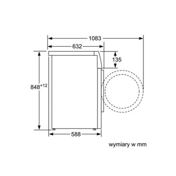 Máy sấy quần áo Bosch WTW85560BY 4 Kích thước của Máy sấy quần áo Bosch WTW85560BY