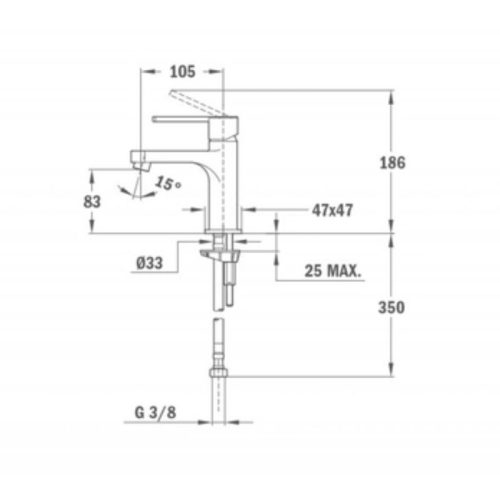 Vòi lavabo TEKA AURA (White) 5 Kích thước vòi lavabo TEKA AURA (White)
