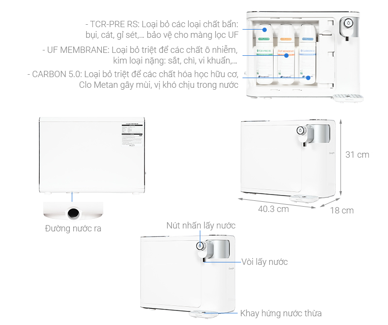 Máy lọc nước ChungHo UF100 7 Máy lọc nước ChungHo UF100 - Ảnh 5