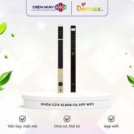 Khóa cửa đại sảnh biệt thự Demax SL808 CG App Wifi 8 Khoa cua dai sanh biet thu Demax SL808 CG App Wifi