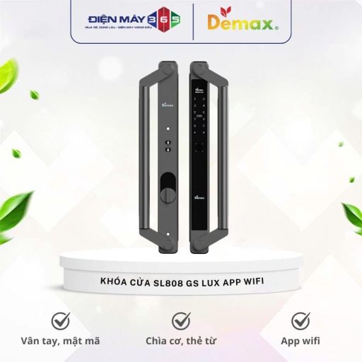 Khóa cửa đại sảnh biệt thự Demax SL808 GS Lux App Wifi 8 Khoa cua dai sanh biet thu Demax SL808 GS Lux App Wifi