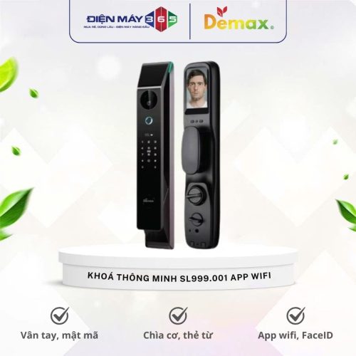 Khóa cửa điện tử nhận diện khuôn mặt Face ID - 3D Demax SL999.001 App Wifi