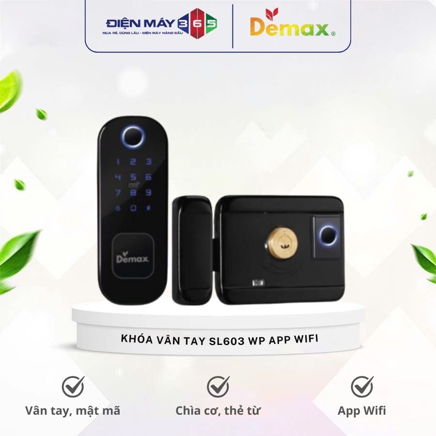 Khóa cửa vân tay Demax SL603 WP App Wifi 3 Khóa cửa vân tay Demax SL603 WP App Wifi