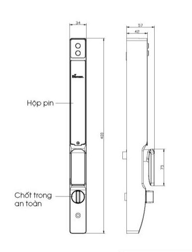 Khóa cửa điện tử chống nước Demax SL802 CG 4 Khóa cửa điện tử chống nước Demax SL802 CG - Ảnh 2