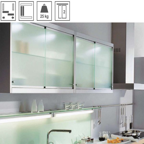 Bộ phụ kiện cửa trượt tủ kính Hafele 415.13.104 3 Bộ phụ kiện cửa trượt tủ kính Hafele 415.13.104