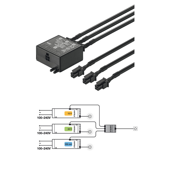 Bộ chia biến điện Hafele Loox 833.89.061 3 Bộ chia biến điện Hafele Loox 833.89.061