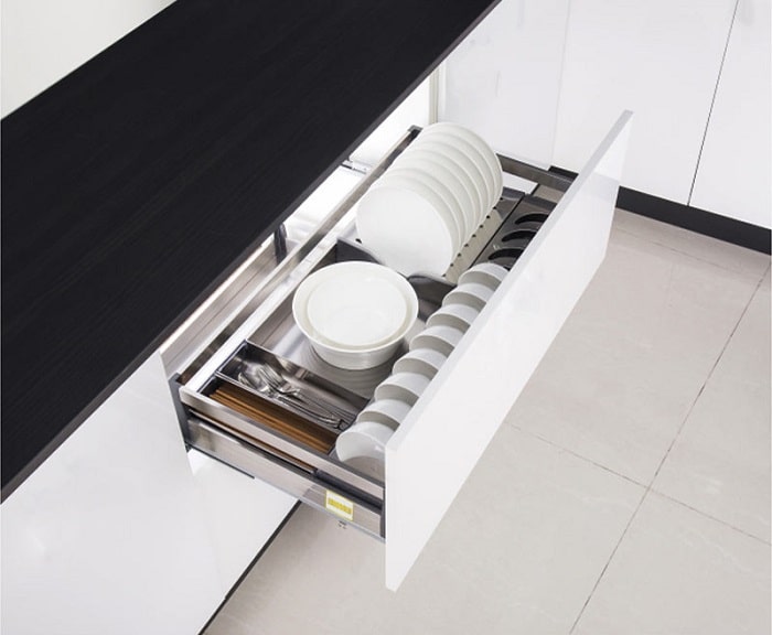 Giá bát đĩa hộp gắn tủ dưới Inox 201 Eurogold EU132900 3 Giá bát đĩa hộp gắn tủ dưới Inox 201 Eurogold EU132900