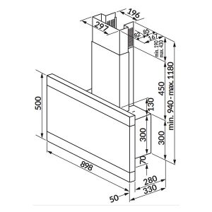 Máy hút mùi ROSIERES RHDC918MIN 4 Thiết kế cảu Máy hút mùi ROSIERES RHDC918MIN