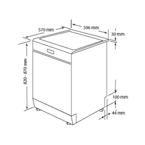 Máy rửa chén bát độc lập Hafele HDW F60C 533.23.200 15 bộ 9 Kích thước máy rửa chén bát độc lập Hafele HDW F60C 533.23.200