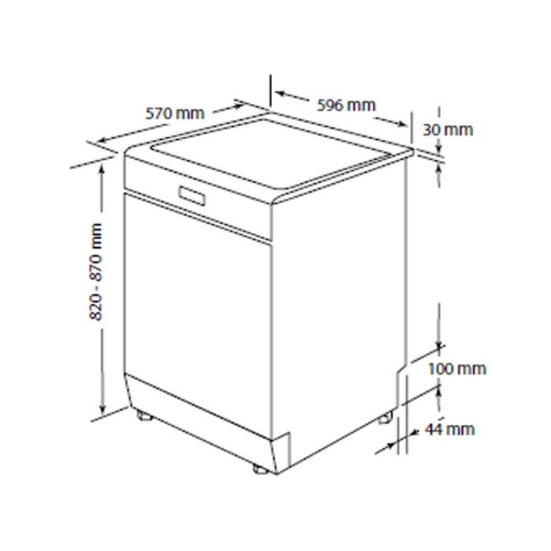 Máy rửa chén bát độc lập Hafele HDW F60C 533.23.200 15 bộ 11 Kích thước máy rửa chén bát độc lập Hafele HDW F60C 533.23.200