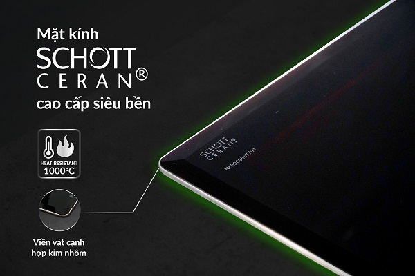 Bếp từ kết hợp hồng ngoại Eurosun EU-TE799Pro 5 Mặt kính của bếp từ kết hợp hồng ngoại Eurosun EU-TE799Pro