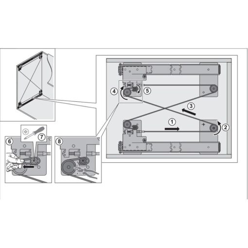 Bộ phụ kiện cửa trượt xoay Hafele 408.25.355 4 Bộ phụ kiện cửa trượt xoay Hafele 408.25.355
