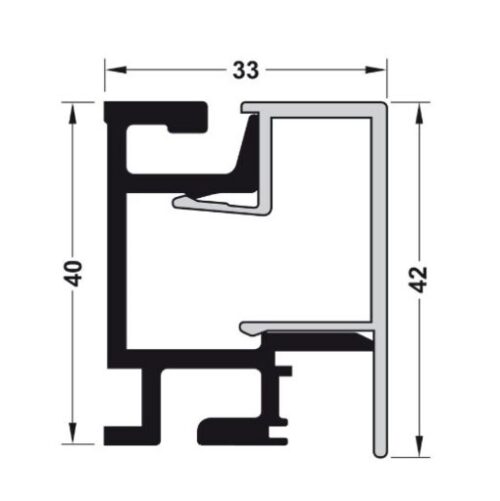 Thanh nhôm gắn tường 600mm Hafele 521.00.006 5 Thanh nhôm gắn tường 600mm Hafele 521.00.006