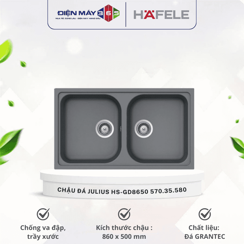 Chậu đá Hafele JULIUS HS-GD8650 570.35.580 3 Chậu đá Hafele JULIUS HS-GD8650 570.35.580