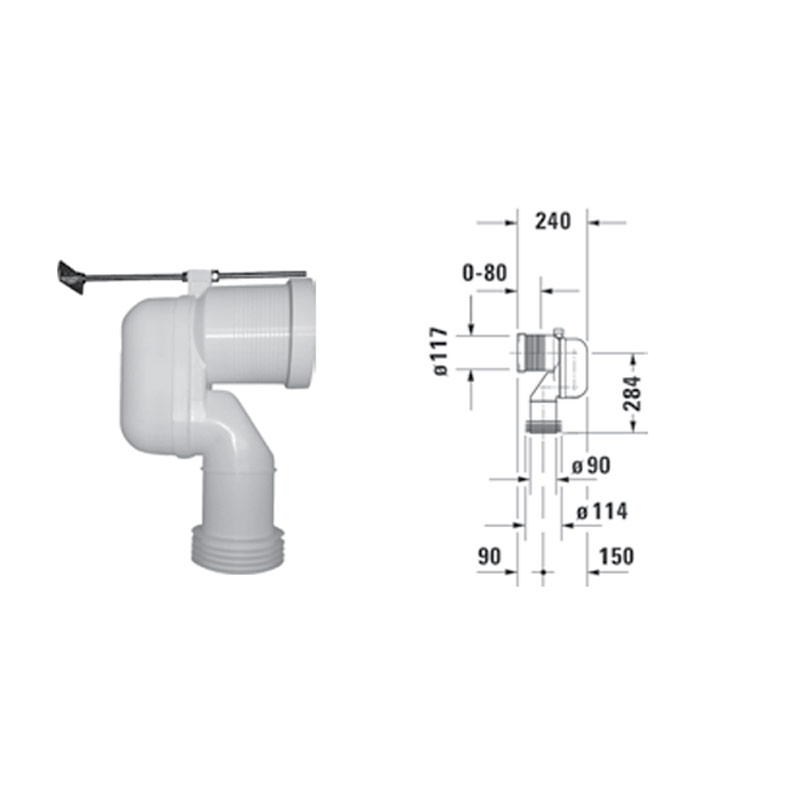Bộ nối chuyển đổi đường xả dọc Duravit 588.45.961 2 Bộ nối chuyển đổi đường xả dọc Duravit 588.45.961