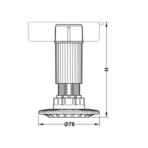 Chân tủ có điều chỉnh chiều cao H100mm Hafele 637.76.353 4 Chân Tủ Có Điều Chỉnh Chiều Cao H100mm Hafele 637.76.353