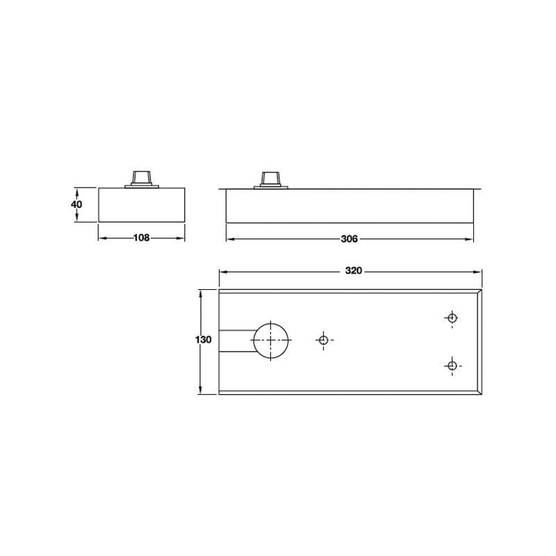 Bản lề sàn EN3 100Kg Hafele 932.79.030 4 Kích thước của Bản lề sàn EN3 100Kg Hafele 932.79.030