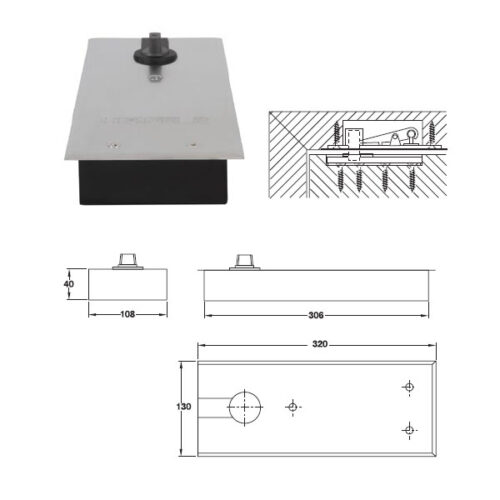 Bản lề sàn EN4 120Kg Hafele 932.79.040 5 Bản lề sàn EN4 120Kg Hafele 932.79.040