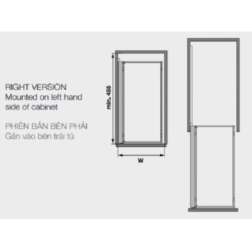 Bộ 2 rổ Arena Comfort II, 400mm, Hafele 545.53.764 mở phải 5 Bộ 2 rổ Arena Comfort II, 400mm, Hafele 545.53.764 mở phải